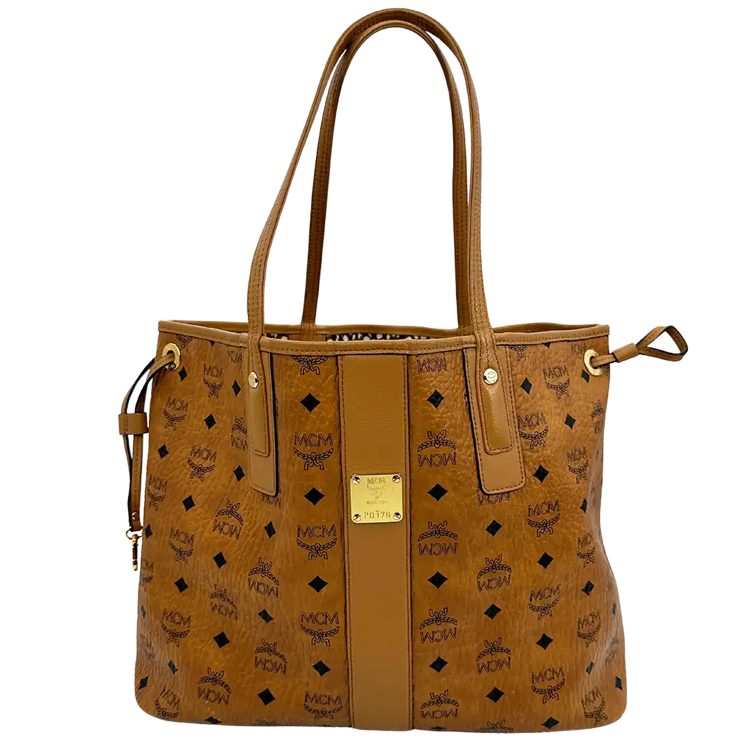 MCM Liz Wendeshopper Visetos Medium Cognac / gut MCM