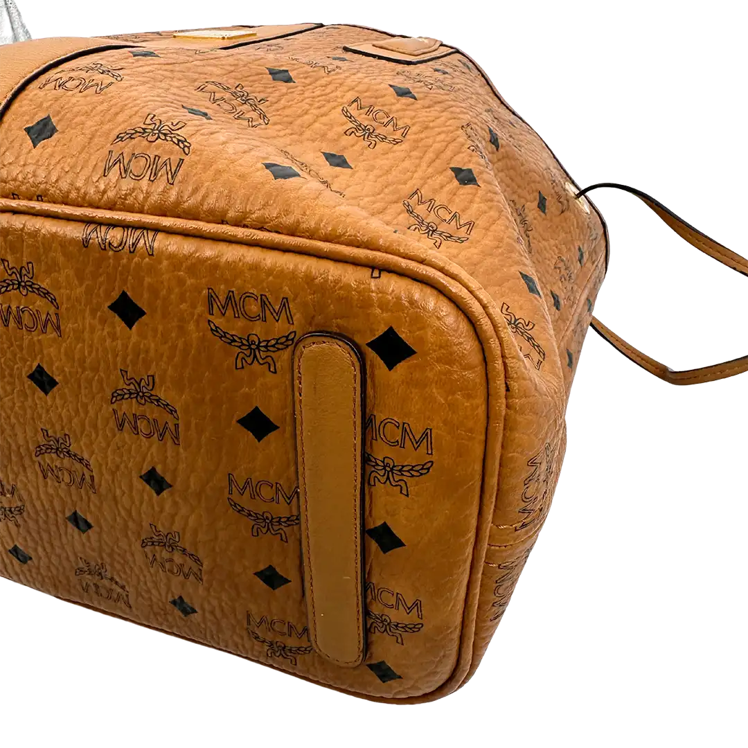 MCM Liz Wendeshopper Visetos Medium Cognac / gut MCM