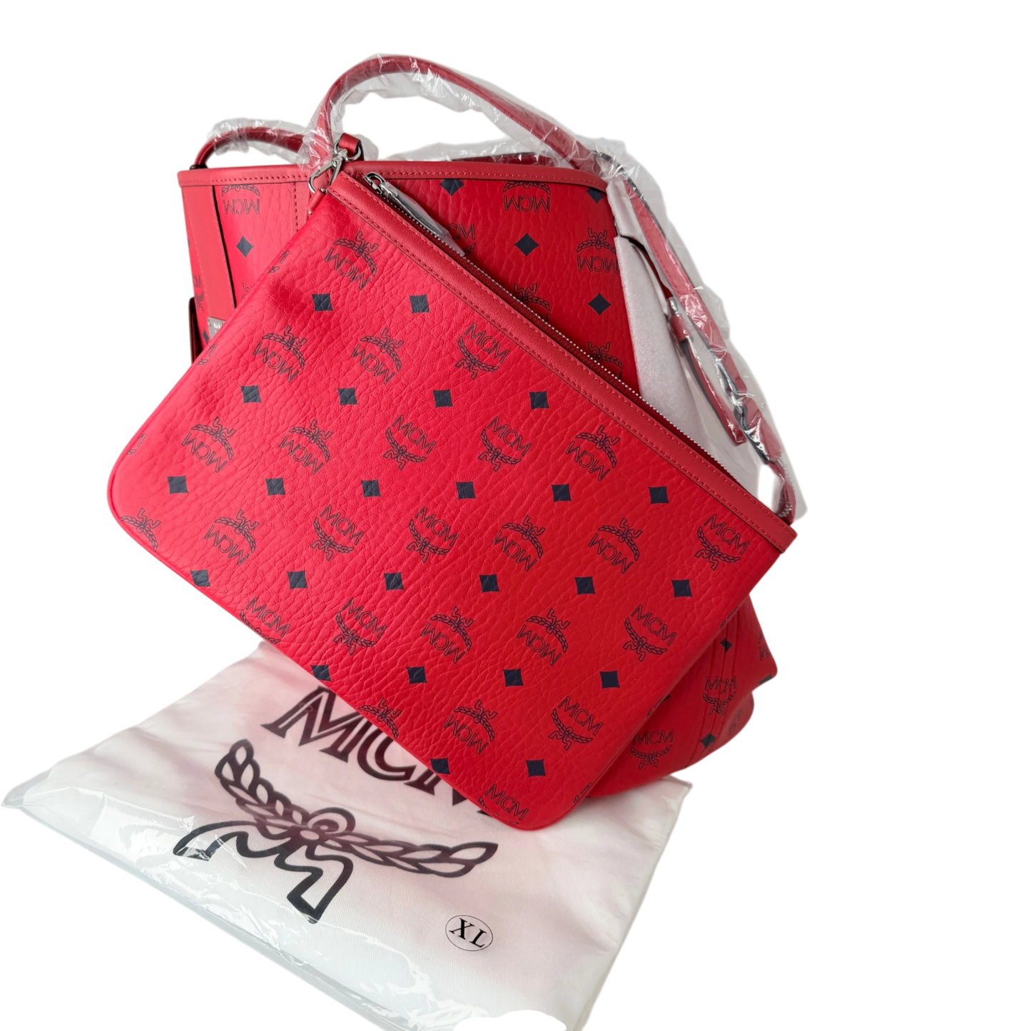 MCM Liz Wendeshopper Large rot mit Pouch / neuwertig MCM