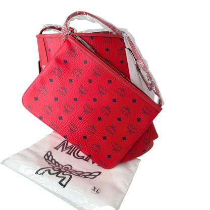 MCM Liz Wendeshopper Large rot mit Pouch / neuwertig MCM