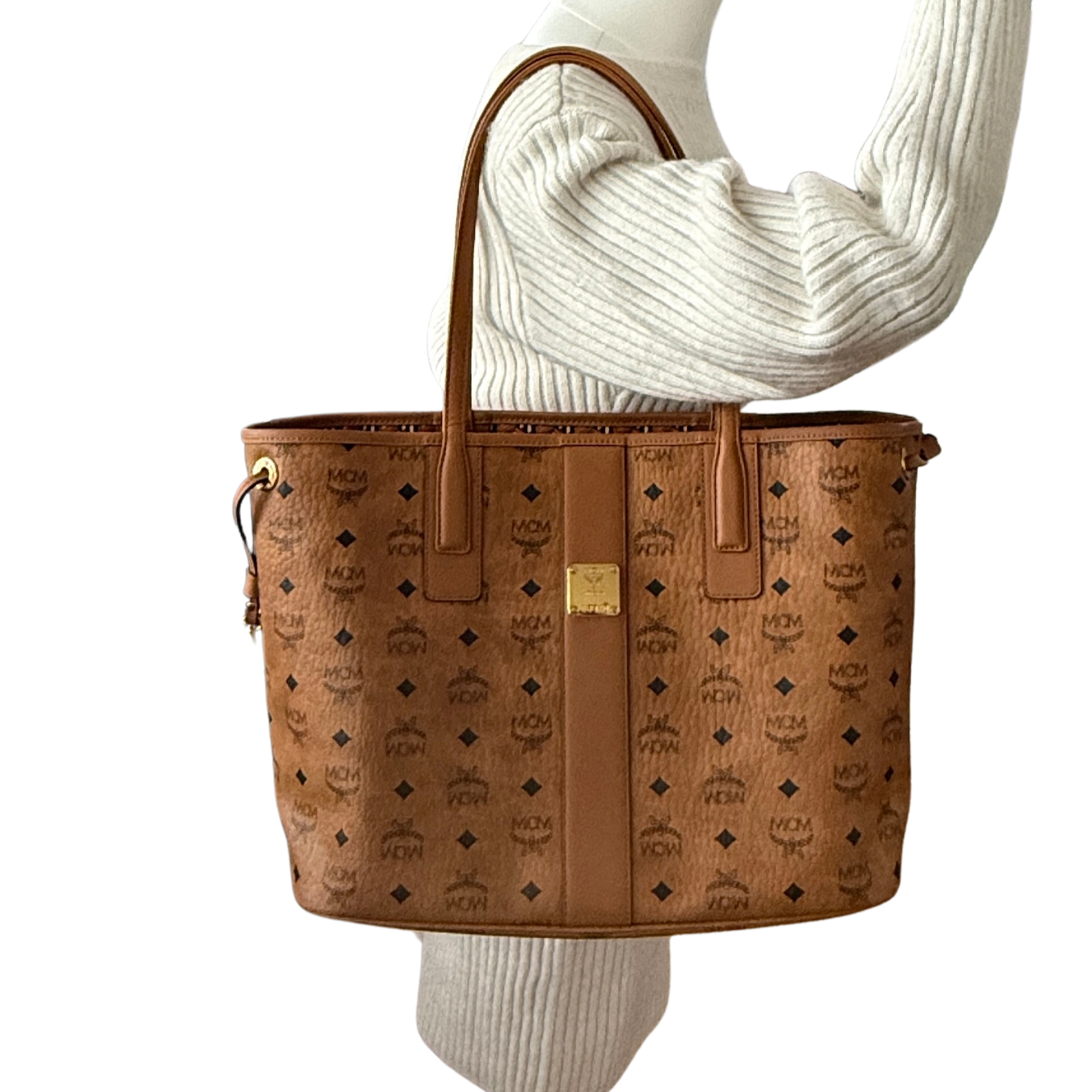 MCM Liz Wendeshopper in Visetos Medium Cognac / neuwertig MCM