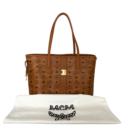 MCM Liz Wendeshopper in Visetos Medium Cognac / neuwertig MCM