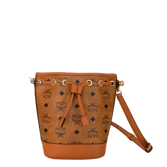 MCM Mini Dessau Kordelzugtasche in Visetos Cognac / neuwertig MCM
