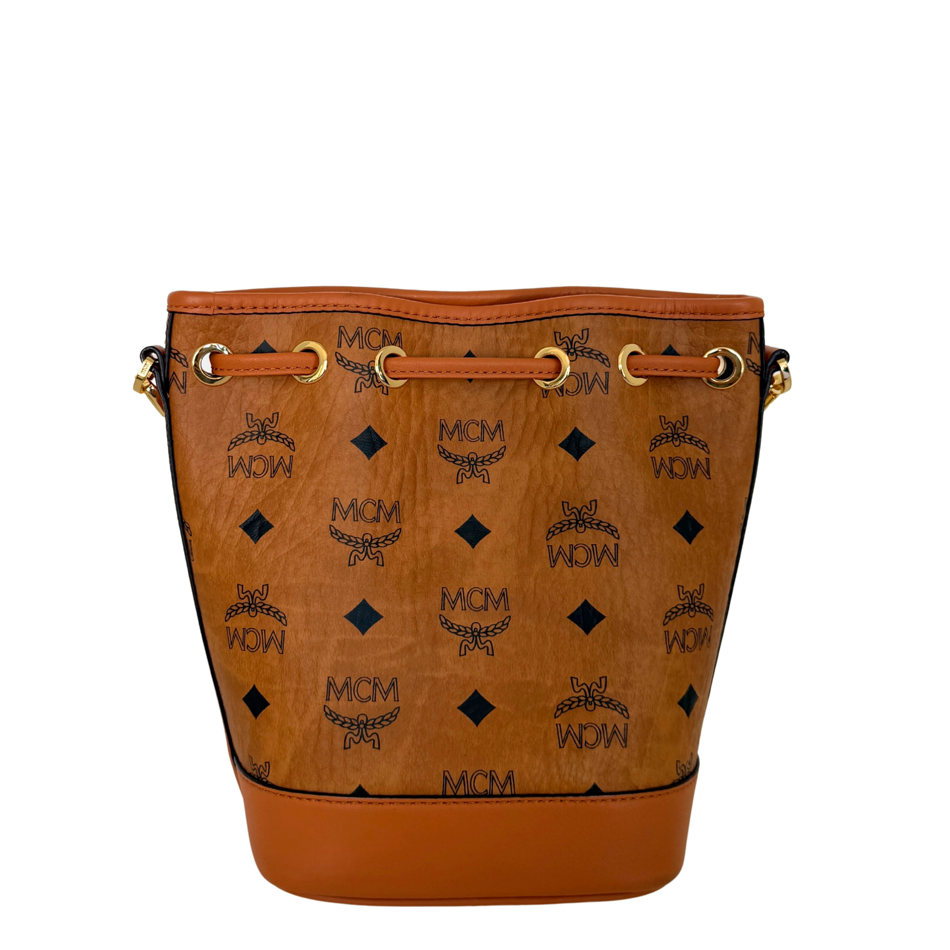 MCM Mini Dessau Kordelzugtasche in Visetos Cognac / neuwertig MCM