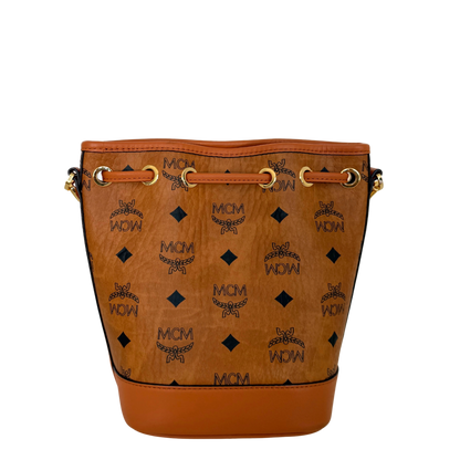 MCM Mini Dessau Kordelzugtasche in Visetos Cognac / neuwertig MCM