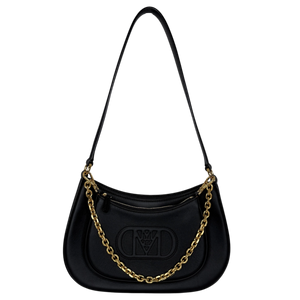 MCM Mode Travia mittelgroße Schultertasche Leder schwarz / neuwertig