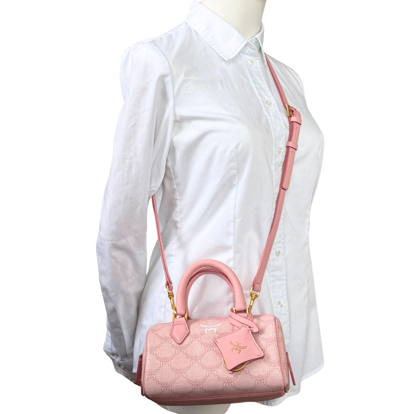 MCM Ella Boston Bag Mini Rosa / neuwertig MCM