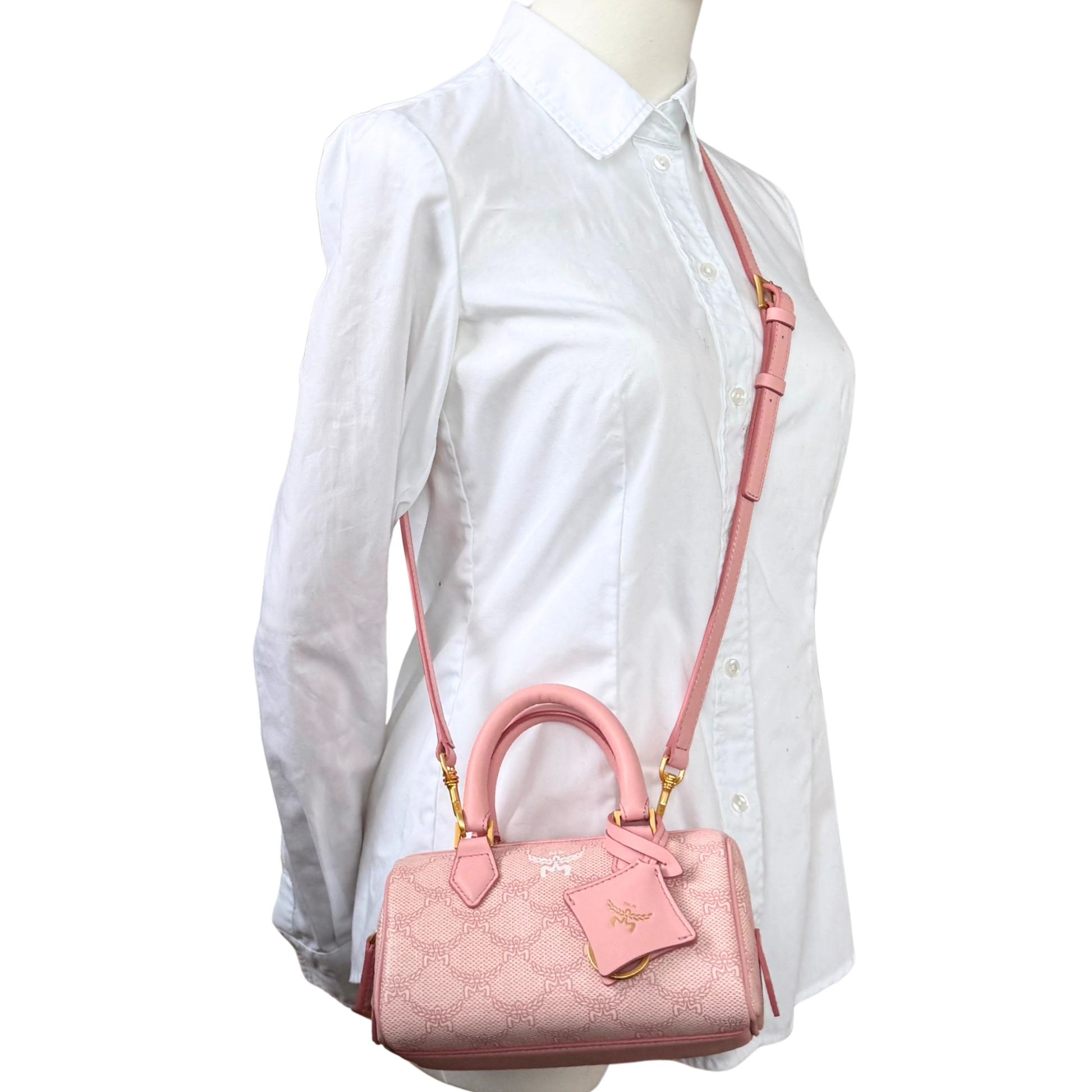 MCM Ella Boston Bag Mini Rosa / neuwertig MCM
