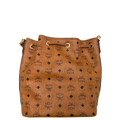 MCM Essential Tasche mit Kordelzug in Visetos Cognac / neuwertig MCM