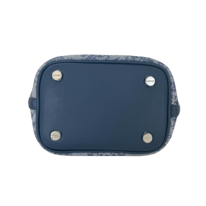 MCM Mini Dessau Kordelzugtasche in Denim-Jacquard Blau / neuwertig MCM