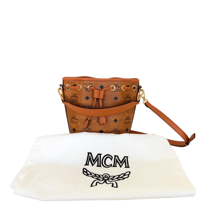 MCM Mini Dessau Kordelzugtasche in Visetos Cognac / neuwertig MCM