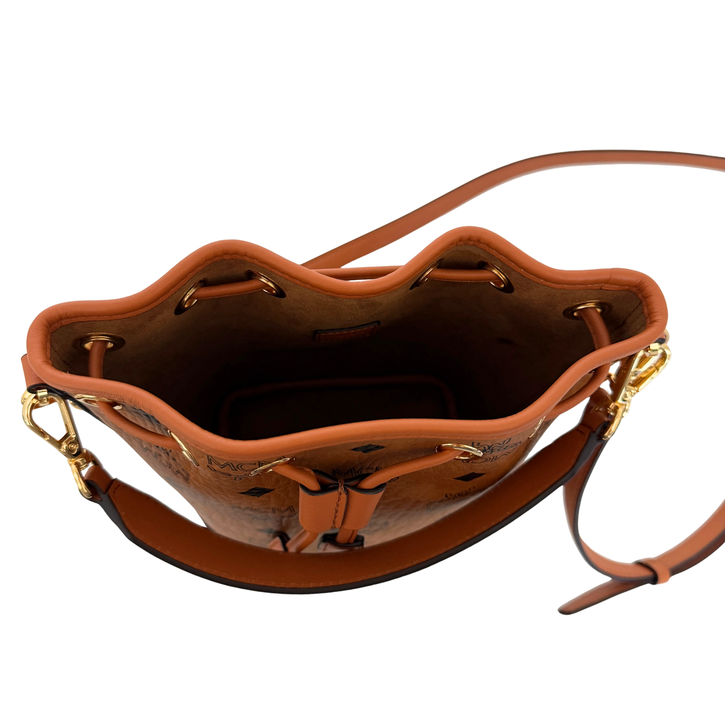 MCM Mini Dessau Kordelzugtasche in Visetos Cognac / neuwertig MCM