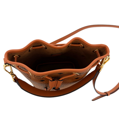 MCM Mini Dessau Kordelzugtasche in Visetos Cognac / neuwertig MCM
