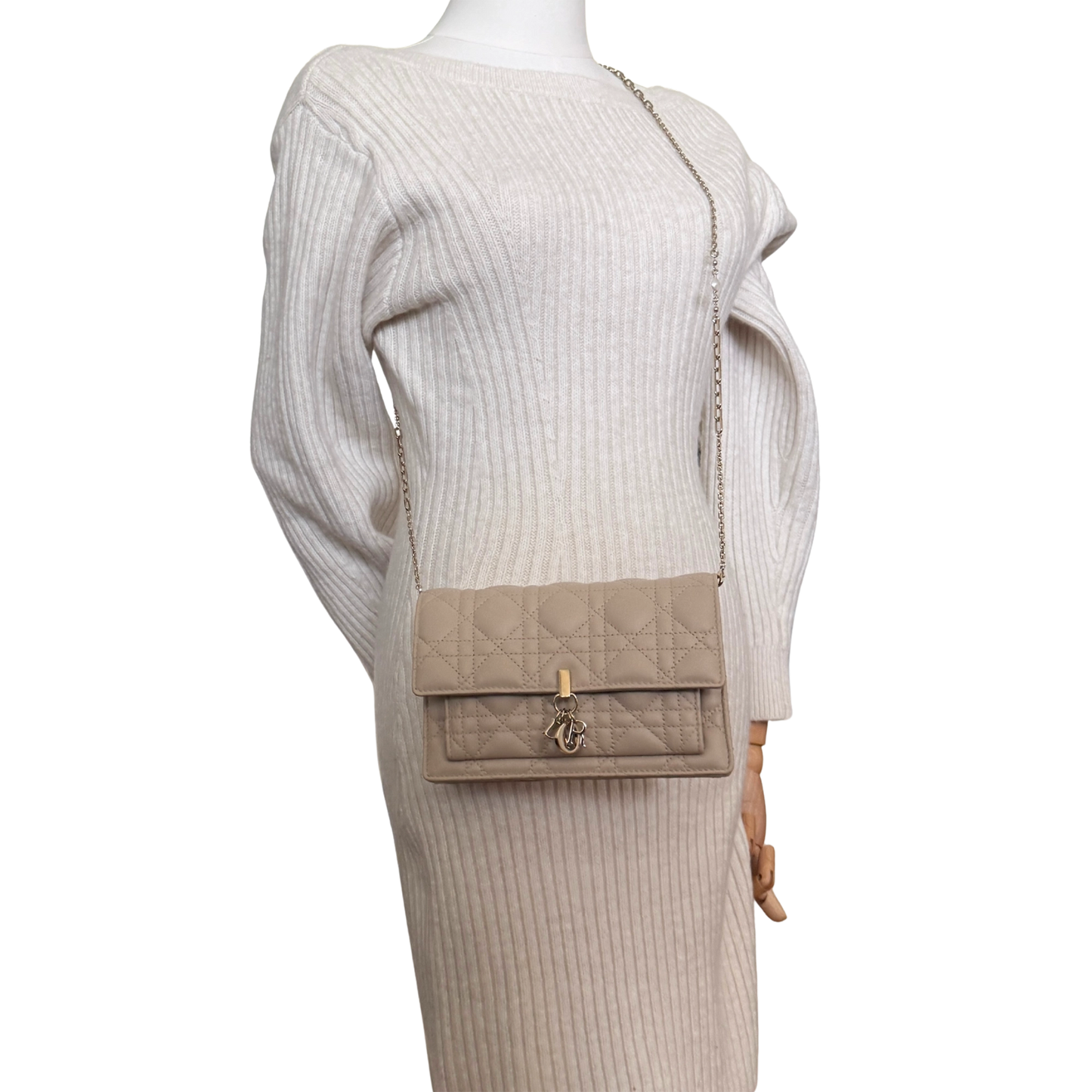 Dior My Dior Daily Pouch mit Kette Puderbeige Fullset / sehr gut Dior