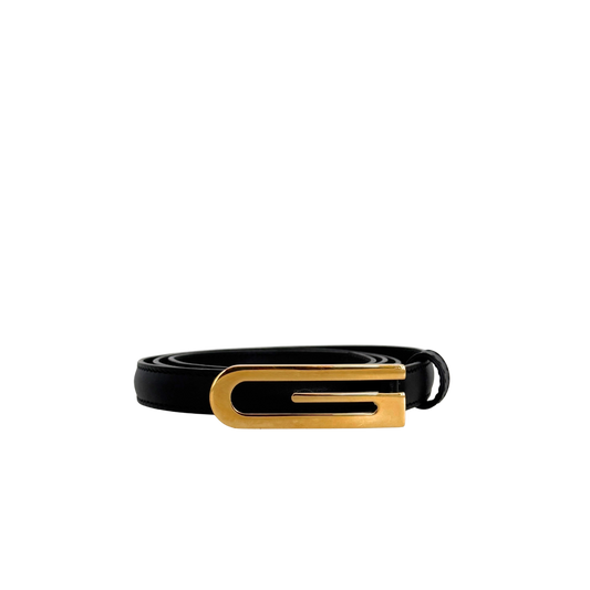 Gucci G Buckle Gürtel aus Leder Schwarz / sehr gut Gucci