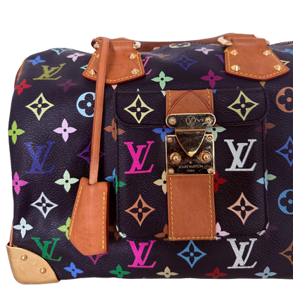 Louis Vuitton Speedy 30 Multicolor Tasche M92642 Schwarz / gut Louis Vuitton