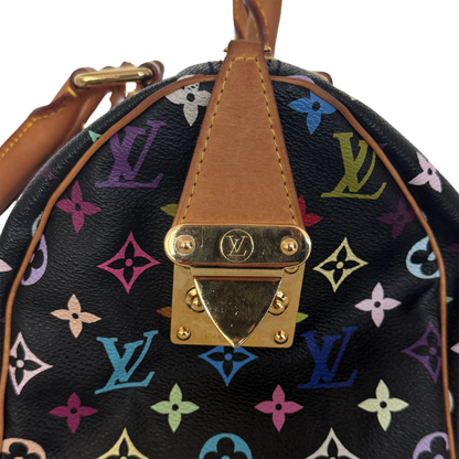 Louis Vuitton Speedy 30 Multicolor Tasche M92642 Schwarz / gut Louis Vuitton