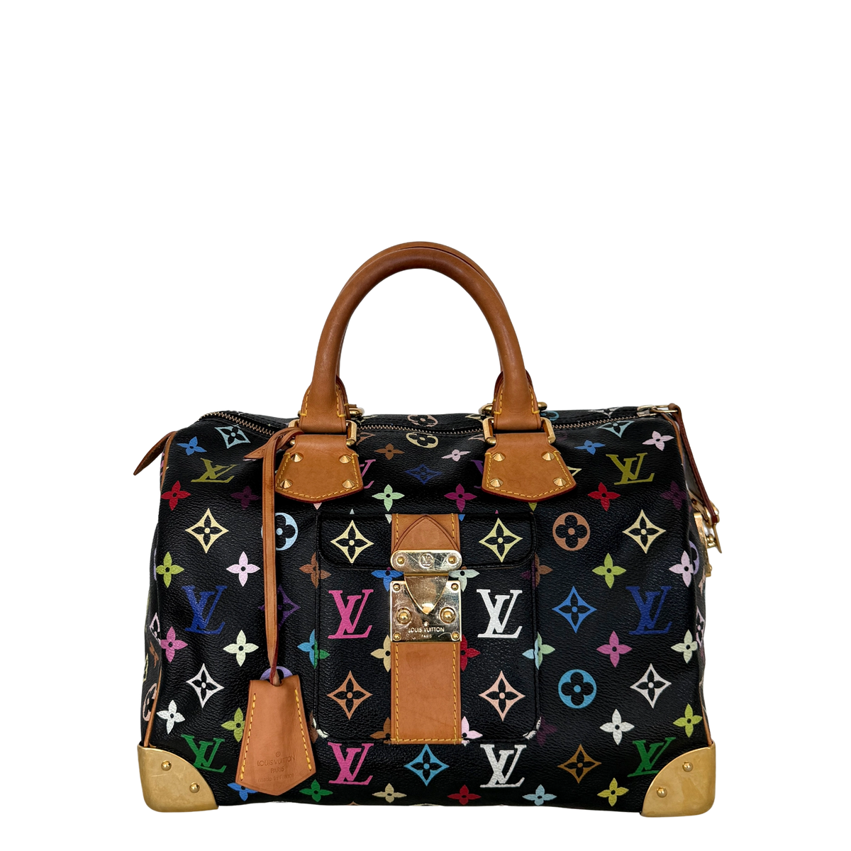 Louis Vuitton Speedy 30 Multicolor Bag M92642 Black / good
