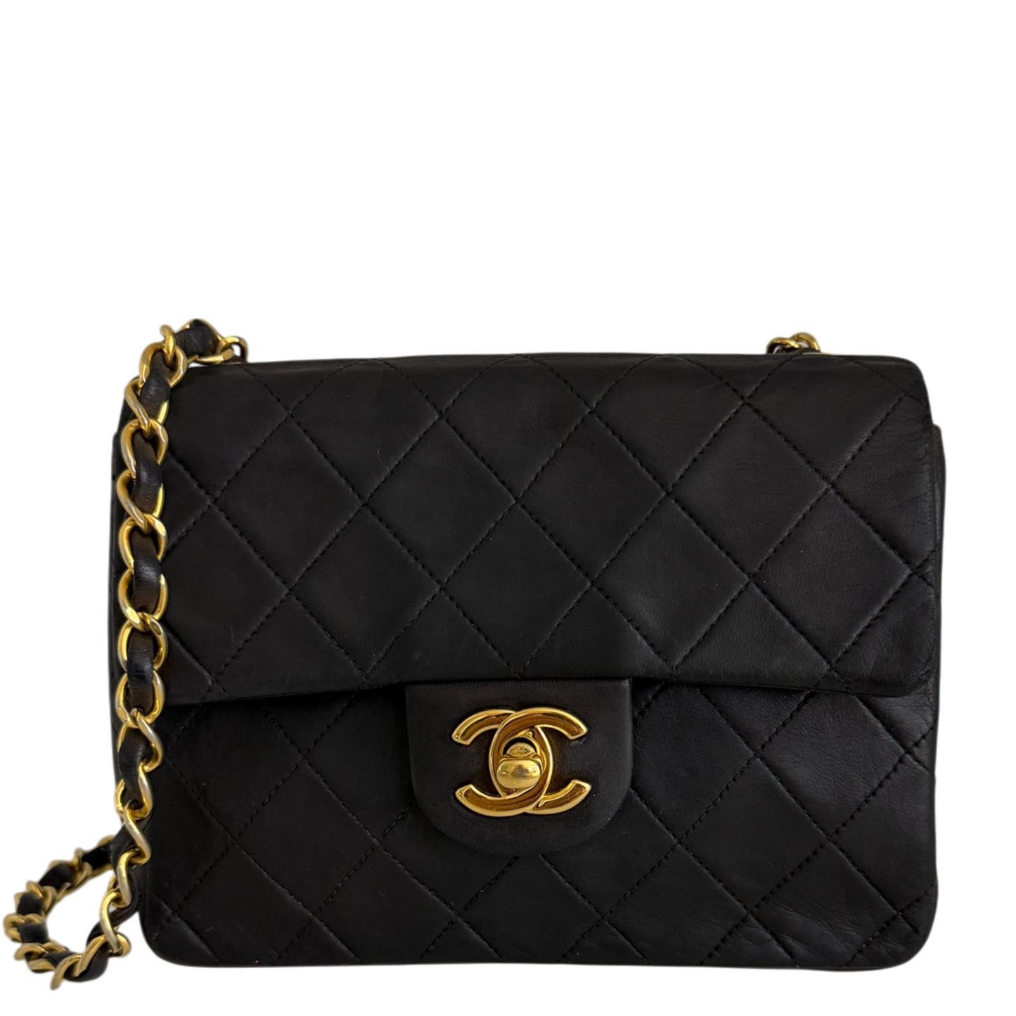 Chanel Timeless Mini Classic Flap schwarz GHW Vintage / gut Chanel