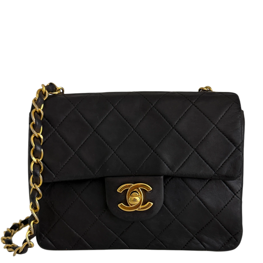 Chanel Timeless Mini Classic Flap schwarz GHW Vintage / gut Chanel