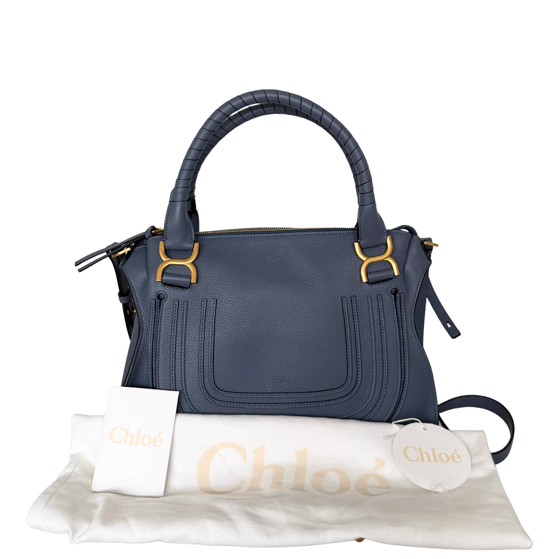 Chloé Marcie Medium Double Carry Bag Graphite Navy / neuwertig Chloé