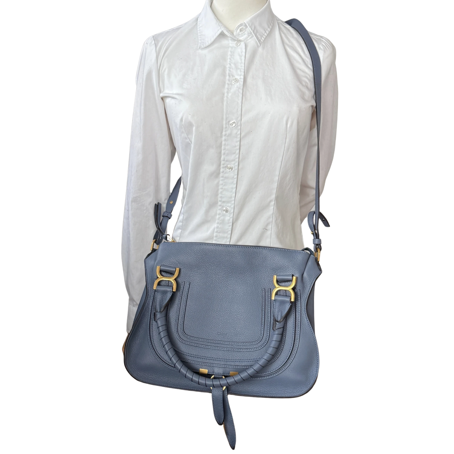 Chloé Marcie Medium Double Carry Bag Graphite Navy / neuwertig Chloé