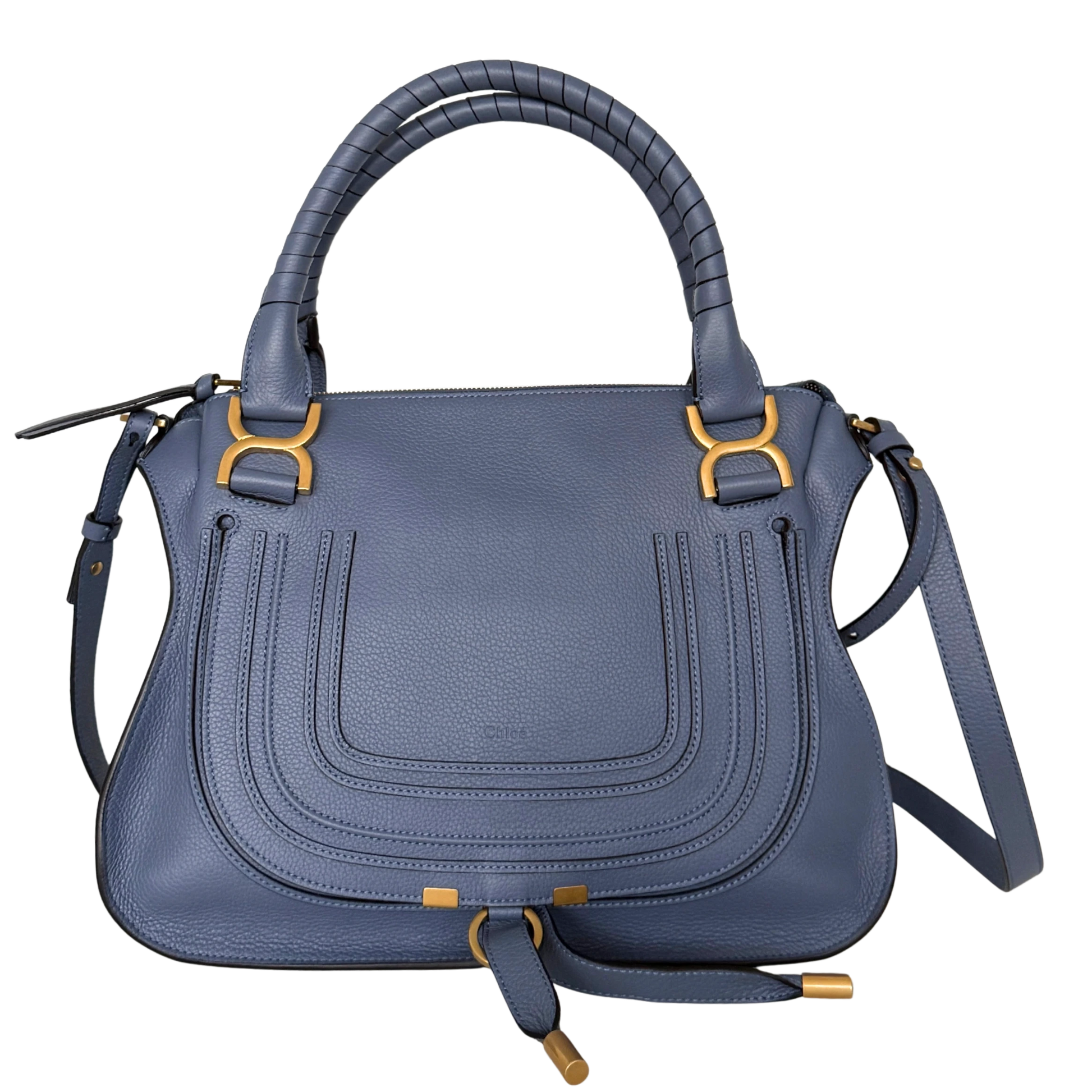 Chloé Marcie Medium Double Carry Bag Graphite Navy / neuwertig Chloé