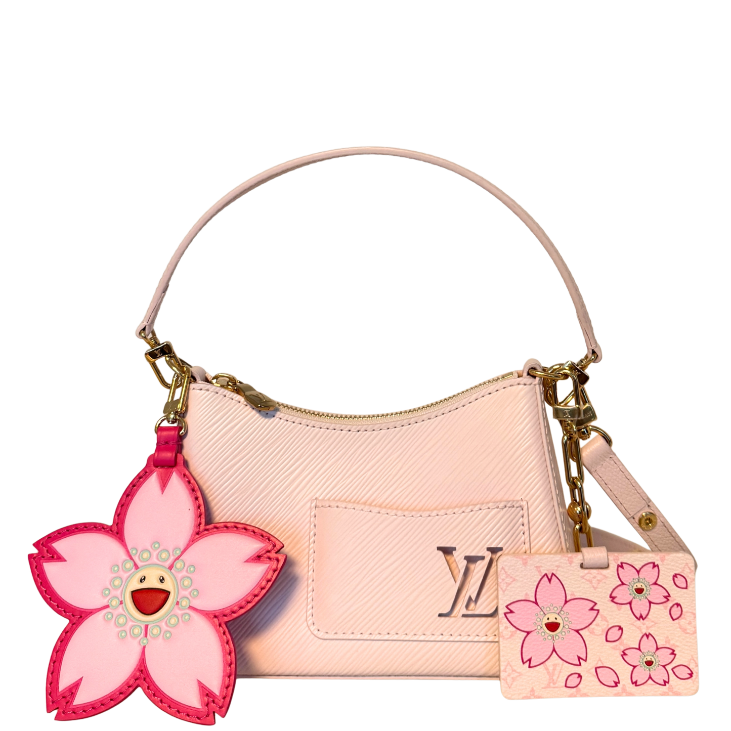 Louis Vuitton x Takashi Murakami Marellini Epi Leder Rosa Fullset / sehr gut