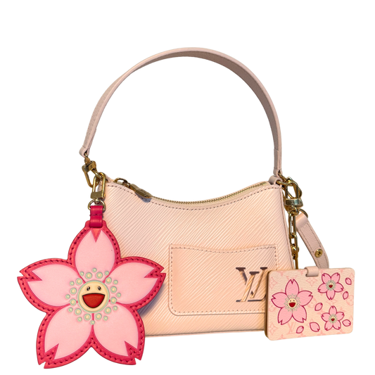 Louis Vuitton x Takashi Murakami Marellini Epi Leder Rosa Fullset / sehr gut
