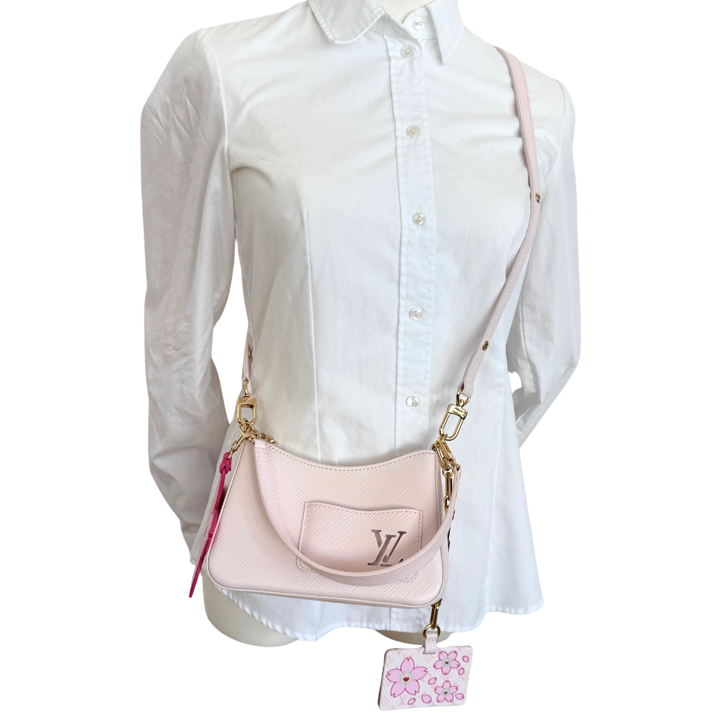 Louis Vuitton x Takashi Murakami Marellini Epi Leder Rosa Fullset / sehr gut