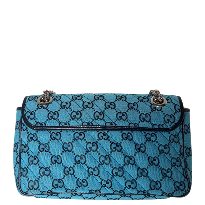 Gucci GG Marmont Schultertasche Denim Blau / sehr gut