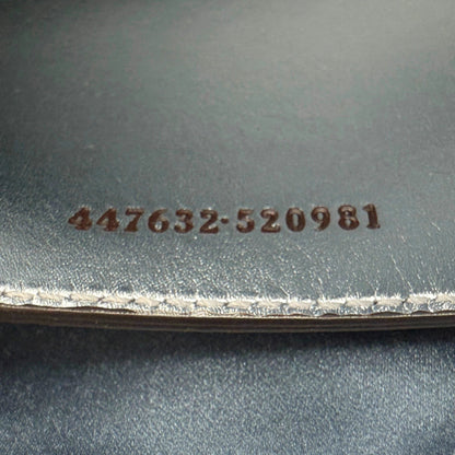 Gucci Kleine GG Marmont Schultertasche Metallicblau Fullset / neuwertig Gucci