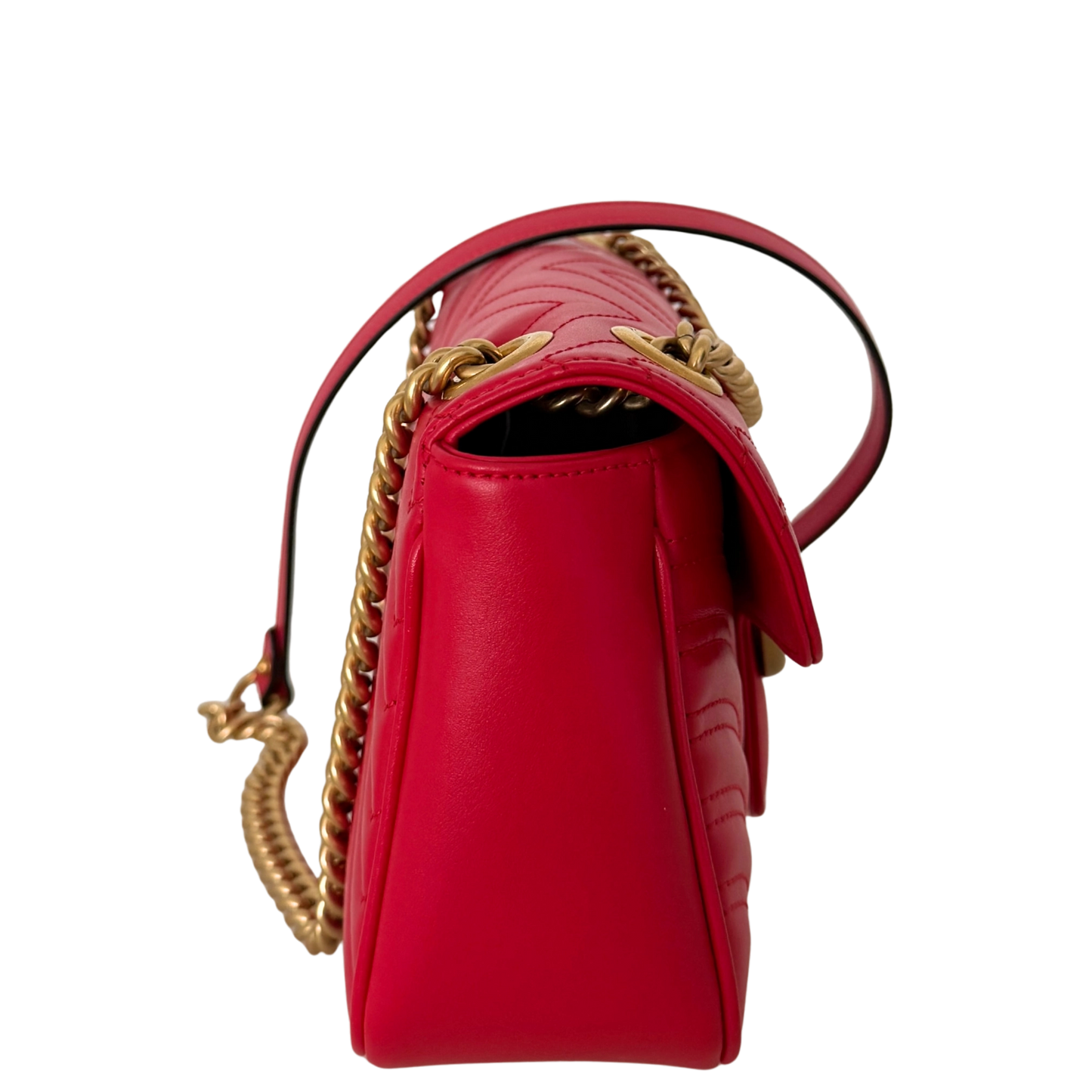 Gucci Kleine GG Marmont Schultertasche Rot / neuwertig Gucci