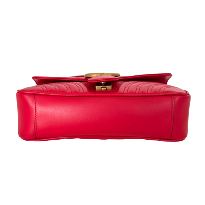 Gucci Kleine GG Marmont Schultertasche Rot / neuwertig Gucci