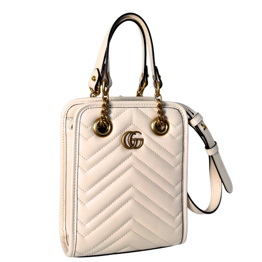 Gucci GG Marmont Mini-Handtasche Weiß / sehr gut Gucci