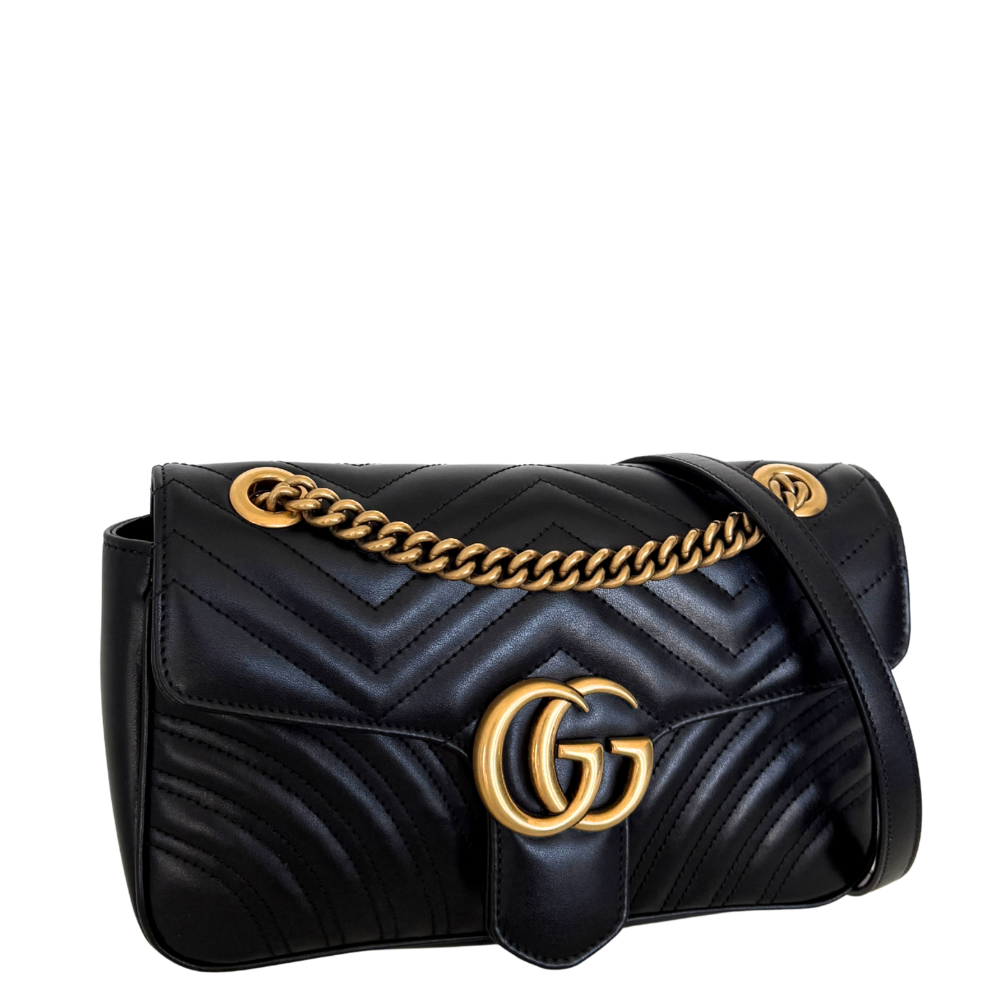 Gucci Kleine GG Marmont Schultertasche Schwarz / neuwertig Gucci