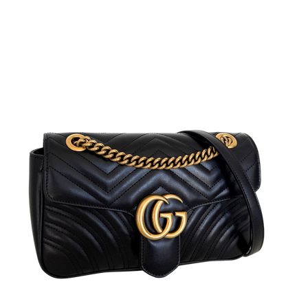 Gucci Kleine GG Marmont Schultertasche Schwarz / neuwertig Gucci
