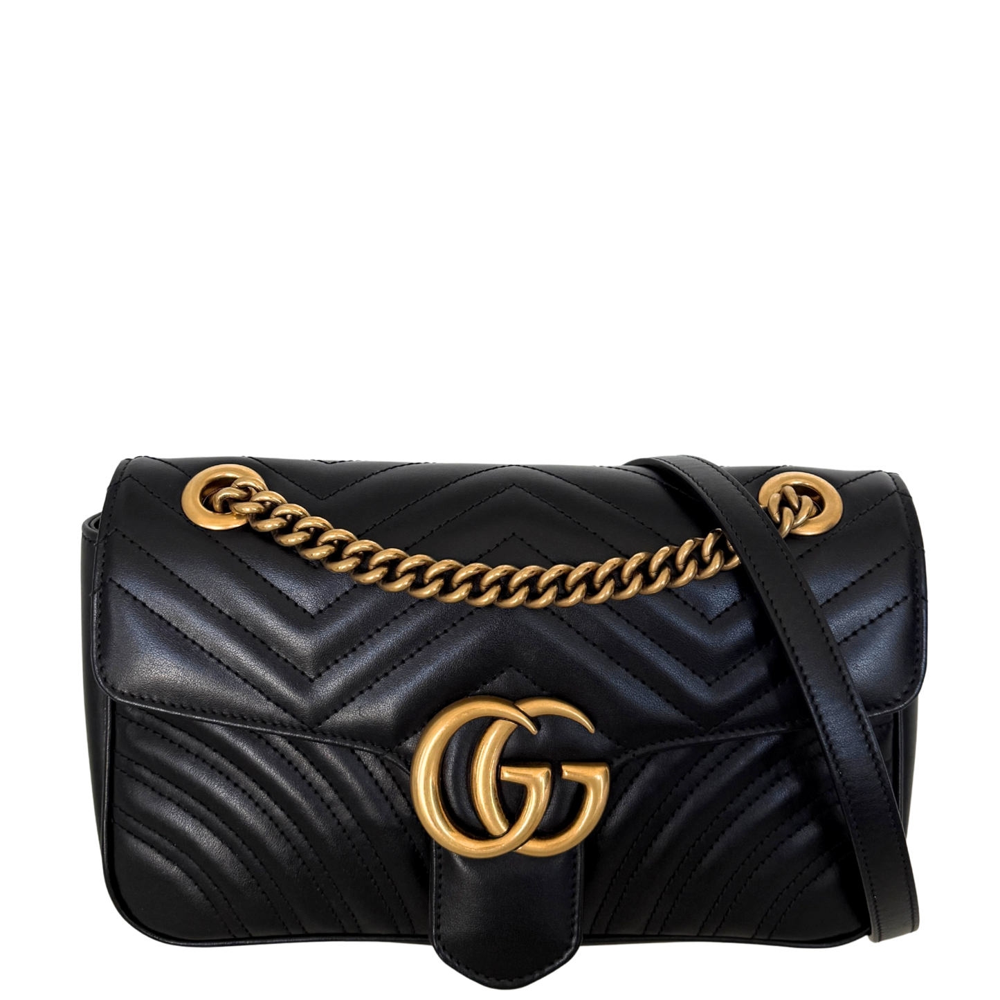 Gucci Kleine GG Marmont Schultertasche Schwarz / neuwertig Gucci