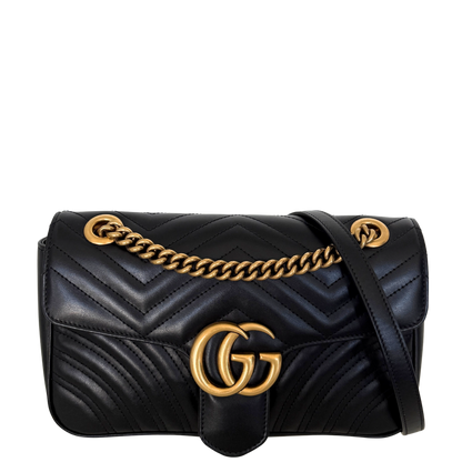 Gucci Kleine GG Marmont Schultertasche Schwarz / neuwertig Gucci