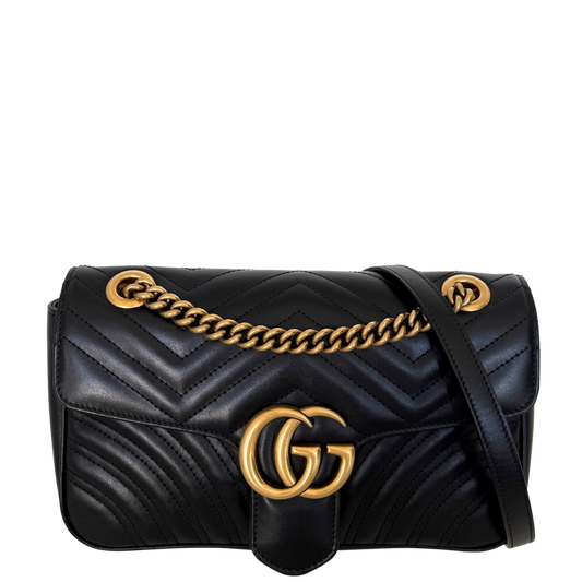 Gucci Kleine GG Marmont Schultertasche Schwarz / neuwertig Gucci