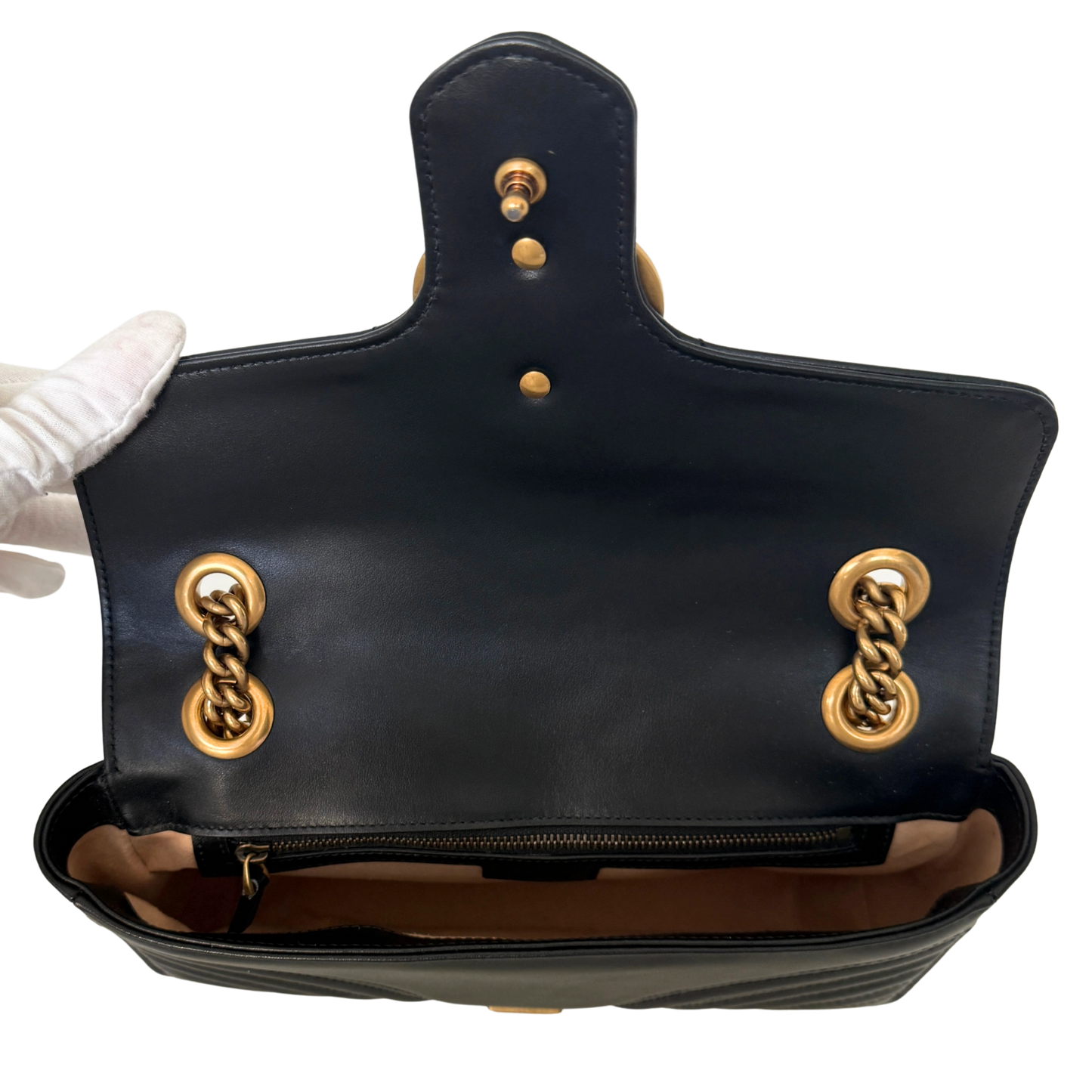 Gucci Kleine GG Marmont Schultertasche Schwarz / neuwertig Gucci