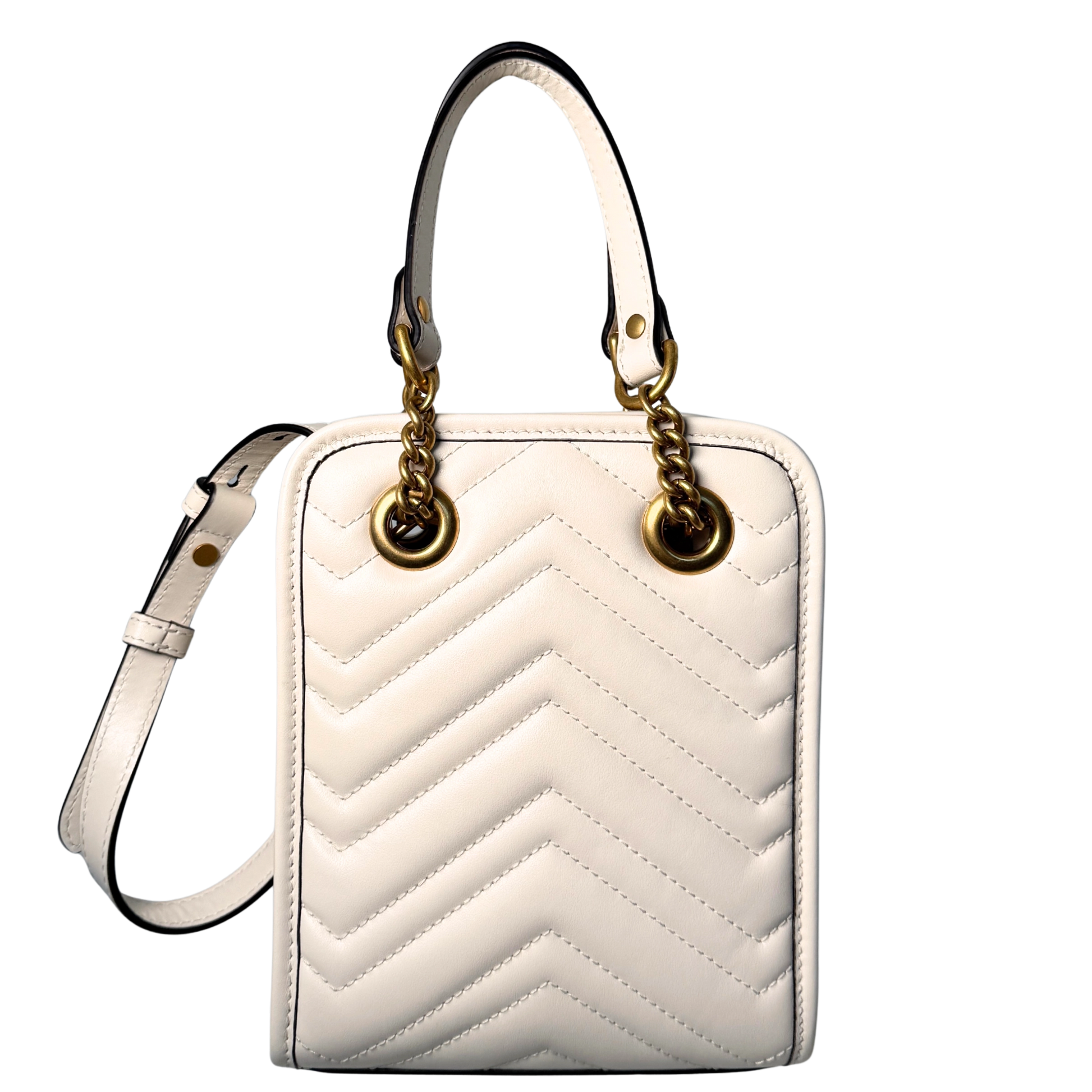 Gucci GG Marmont Mini-Handtasche Weiß / sehr gut Gucci