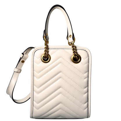 Gucci GG Marmont Mini-Handtasche Weiß / sehr gut Gucci