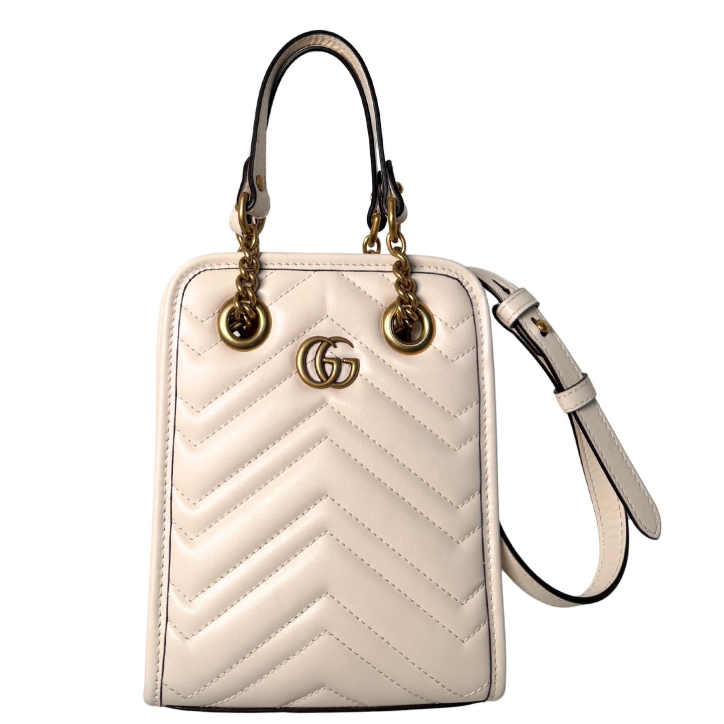 Gucci GG Marmont Mini-Handtasche Weiß / sehr gut Gucci