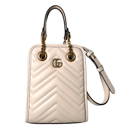 Gucci GG Marmont Mini-Handtasche Weiß / sehr gut Gucci
