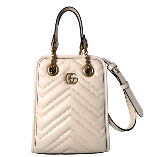Gucci GG Marmont Mini-Handtasche Weiß / sehr gut Gucci