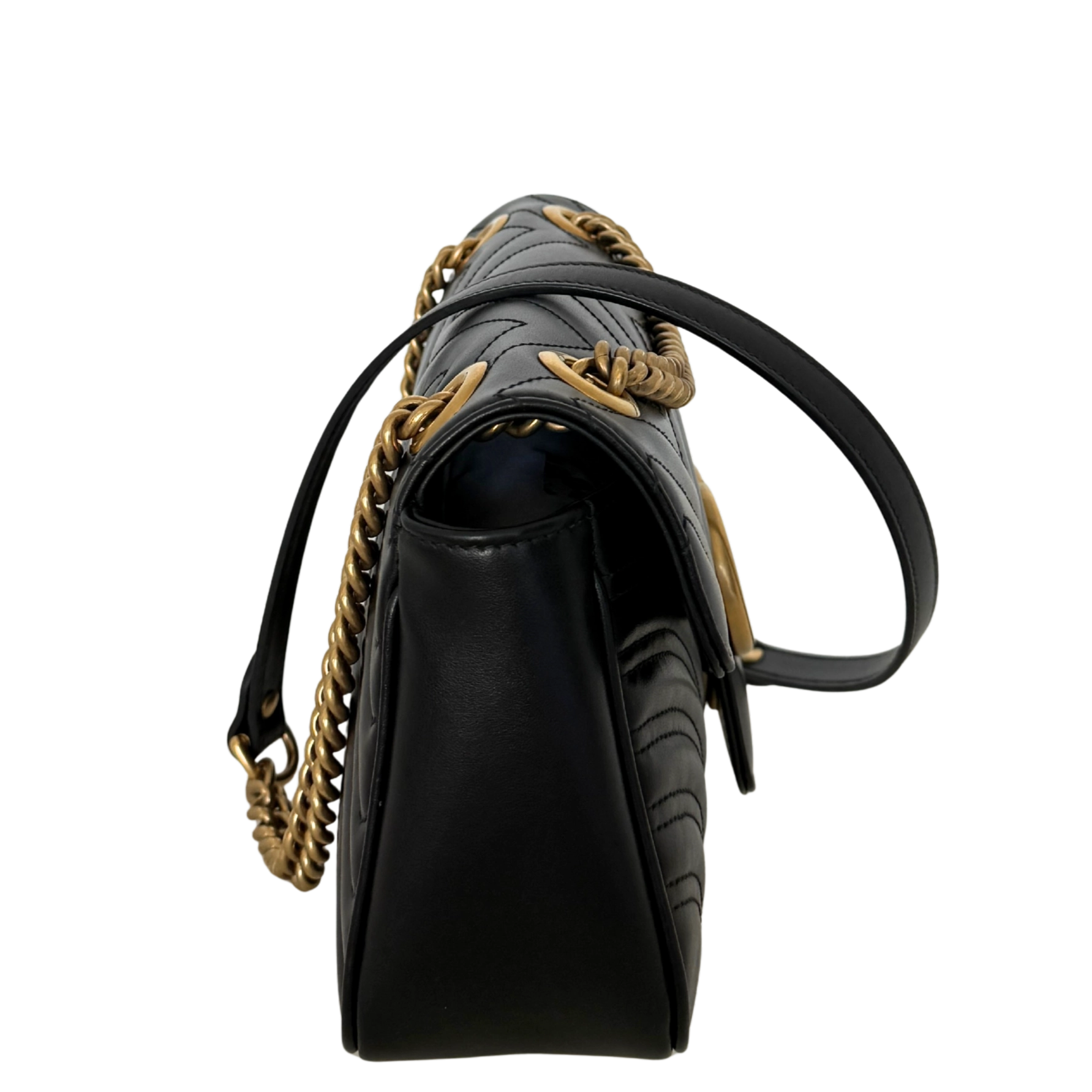 Gucci Kleine GG Marmont Schultertasche Schwarz / neuwertig Gucci