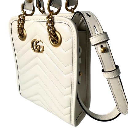 Gucci GG Marmont Mini-Handtasche Weiß / sehr gut Gucci