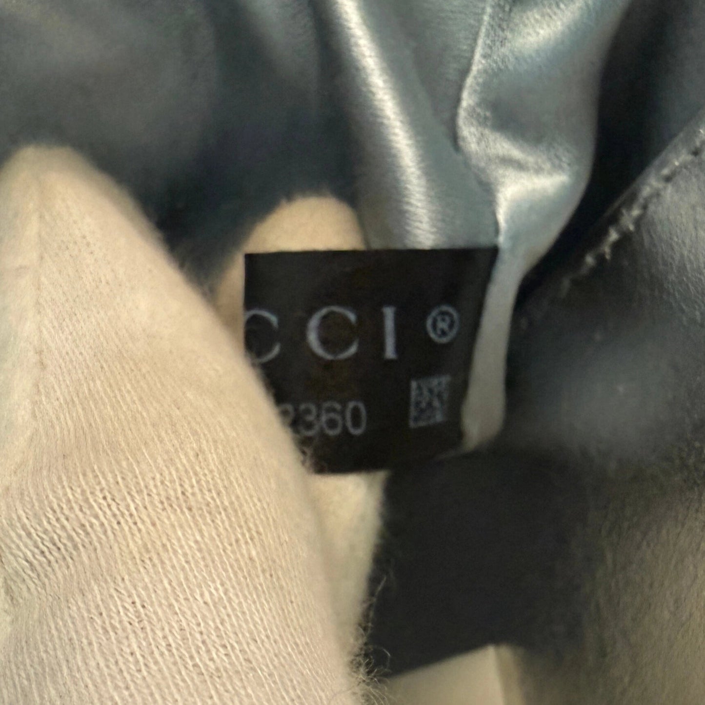 Gucci Kleine GG Marmont Schultertasche Metallicblau Fullset / neuwertig Gucci