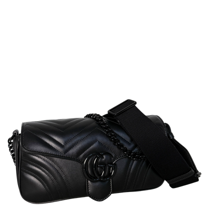 Gucci Mittelgroße GG Marmont Schultertasche Schwarz / neuwertig Gucci